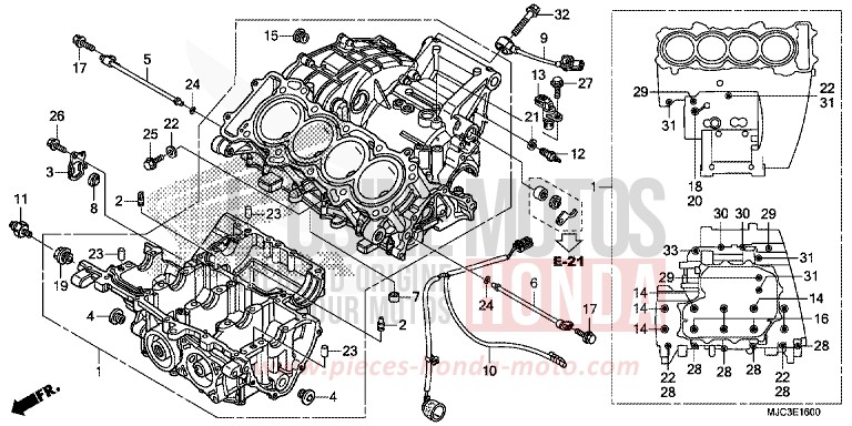CARTER MOTEUR de CBR600RR ABS ROSS WHITE (NH196) 2013
